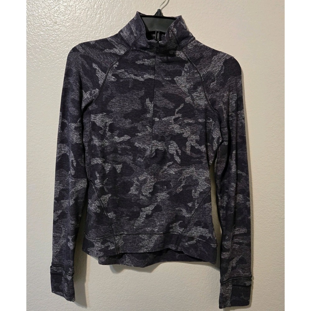 Lululemon Women's 1/2 Zip Outrun The Elements Jacket In Incognito Camo Size 4